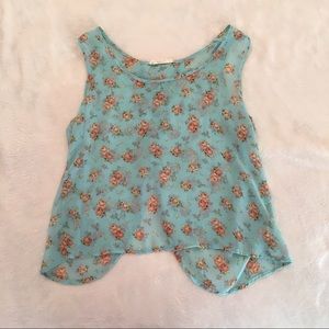 Floral open back tank